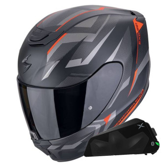 Integral Scorpion Exo 391 Aaxo Matt Black Red + Kit bluetooth Exo-Com Link-1C