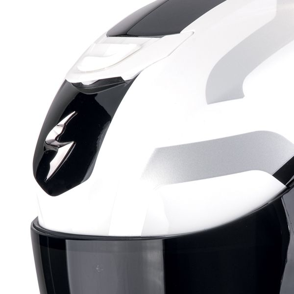 Scorpion Exo 391 Arok White Black Silver + Kit Bluetooth BT Mini