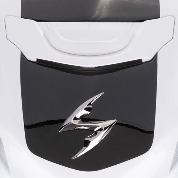 Scorpion Exo 391 Arok White Black Silver + Kit Bluetooth BT Mini