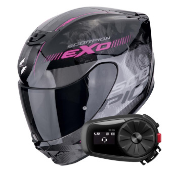 Integral Scorpion Exo 391 Ava Black Pink + Kit Bluetooth 5S