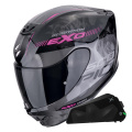 Pack Exo 391 Ava Black Pink + Kit bluetooth Exo-Com Link-1C