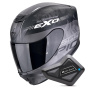 Casque Integral Scorpion Exo 391 Ava Matt Black Silver + Bluetooth-Kit BT Mini