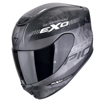 Scorpion Exo 391 Ava Matt Black Silver + Kit bluetooth 5R Lite