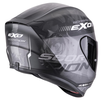 Scorpion Exo 391 Ava Matt Black Silver + Kit bluetooth 5R Lite