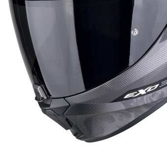 Scorpion Exo 391 Ava Matt Black Silver + Kit bluetooth 5R Lite
