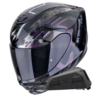 Integral Scorpion Exo 391 Clutter Black Chameleon + Kit bluetooth Exo-Com Link-1