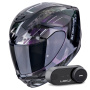 Casque Integral Scorpion Exo 391 Clutter Black Chameleon + Kit Bluetooth Lokui K30