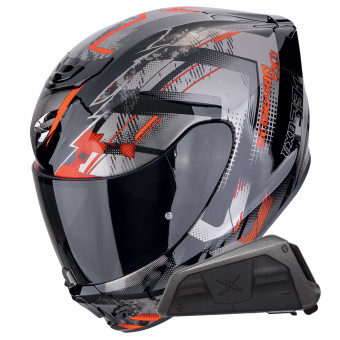 Integral Scorpion Exo 391 Clutter Black Red + Kit bluetooth Exo-Com Link-1