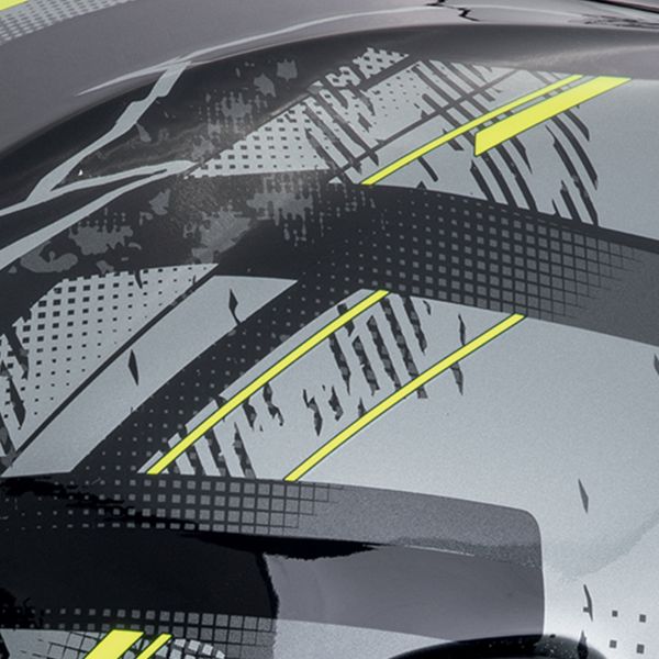 Scorpion Exo 391 Clutter Black Yellow Fluo + Kit Bluetooth BT Mini