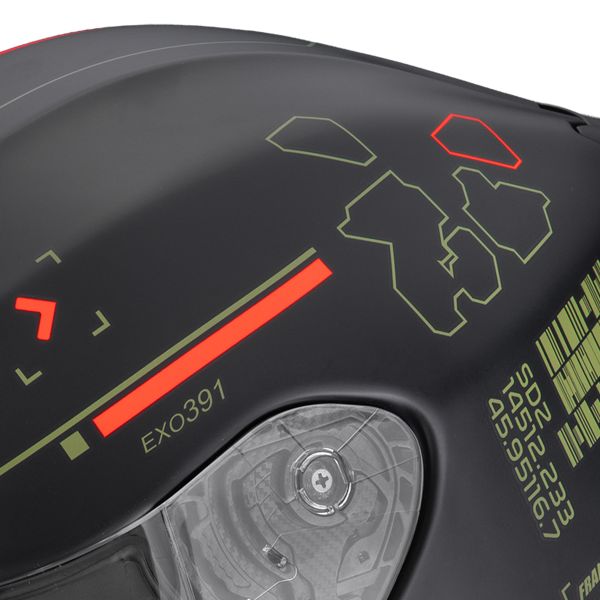 Scorpion Exo 391 Iron Matt Black Green Red
