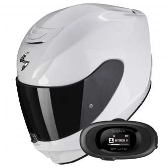 Integral Scorpion Exo 391 Solid Pearl White + Kit bluetooth 5R Lite