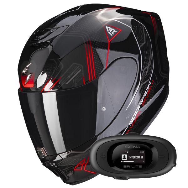 Integral Scorpion Exo 391 Spada Black Neon Red + Kit bluetooth 5R Lite
