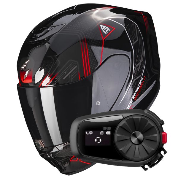 Integral Scorpion Exo 391 Spada Black Neon Red + Kit Bluetooth 5S