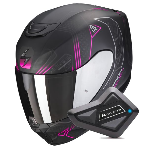 Integral Scorpion Exo 391 Spada Matt Black Pink + Kit bluetooth BT Mini