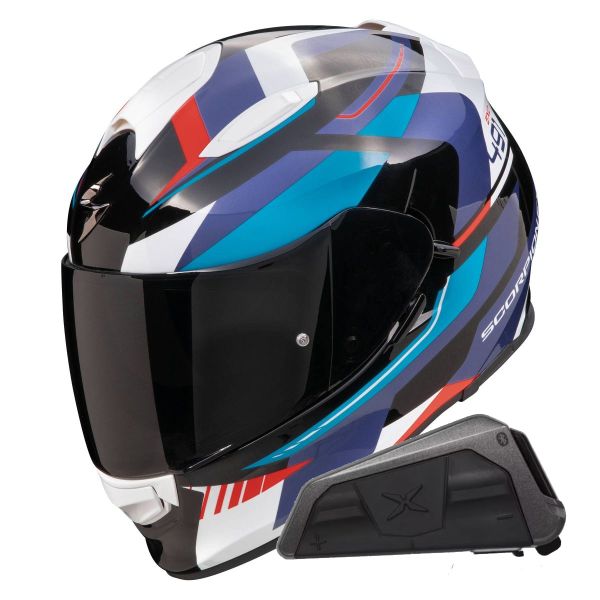 Integral Scorpion Exo 491 Abilis Black Blue Red + Bluetooth-Kit Exo-Com Link-1