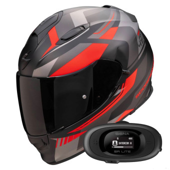 Integral Scorpion Exo 491 Abilis Black Mat Silver Red + Kit bluetooth 5R Lite Solo