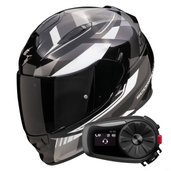 Integral Scorpion Exo 491 Abilis Black Silver White + Kit Bluetooth 5S Solo