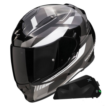 Integral Scorpion Exo 491 Abilis Black Silver White + Bluetooth-Kit Exo-Com Link-1C