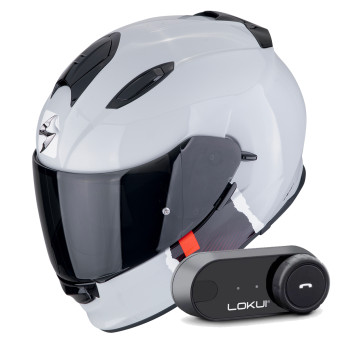 Integral Scorpion Exo 491 Code Grey Red + Kit Bluetooth Lokui K30