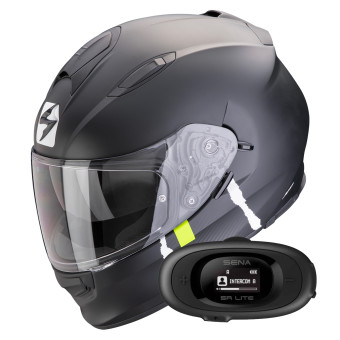 Integral Scorpion Exo 491 Code Matt Black Silver + Kit bluetooth 5R Lite Solo