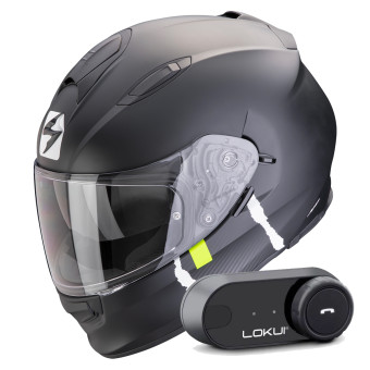 Integral Scorpion Exo 491 Code Matt Black Silver + Kit Bluetooth Lokui K30