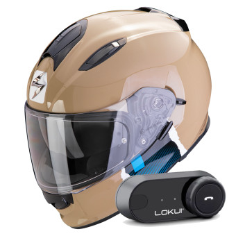 Integral Scorpion Exo 491 Code Sand Blue + Kit Bluetooth Lokui K30
