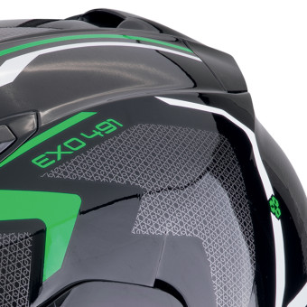 Scorpion Exo 491 Kripta Black Green White + Kit Bluetooth BT Mini