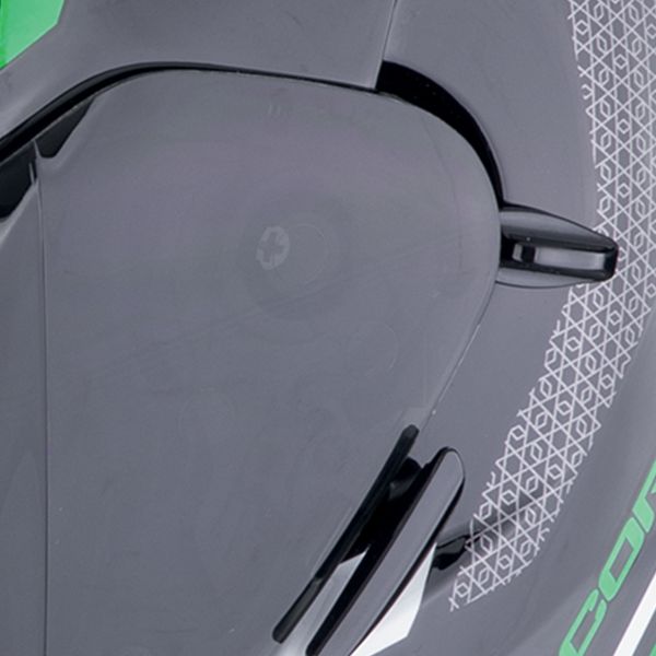 Scorpion Exo 491 Kripta Black Green White + Bluetooth-Kit Exo-Com Link-1C