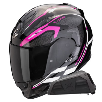 Integral Scorpion Exo 491 Kripta Black Pink White + Bluetooth-Kit Exo-Com Link-1