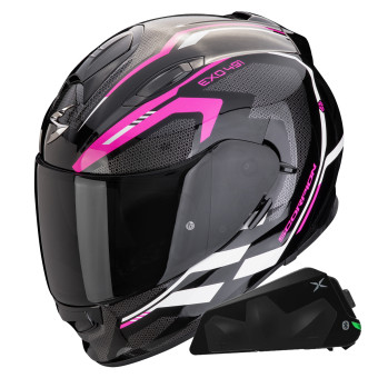 Integral Scorpion Exo 491 Kripta Black Pink White + Bluetooth-Kit Exo-Com Link-1C
