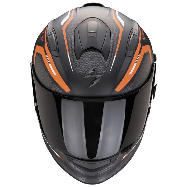 Scorpion Exo 491 Kripta Matt Black Orange White + Bluetooth-Kit Exo-Com Link-1