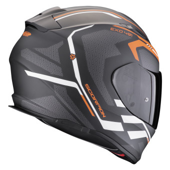 Scorpion Exo 491 Kripta Matt Black Orange White + Bluetooth-Kit Exo-Com Link-1