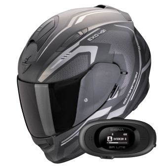 Integral Scorpion Exo 491 Kripta Matt Black Silver + Kit bluetooth 5R Lite Solo