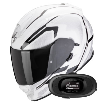 Integral Scorpion Exo 491 Kripta White Black + Kit bluetooth 5R Lite Solo