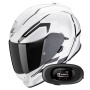 Casque Integral Scorpion Exo 491 Kripta White Black + Kit bluetooth 5R Lite Solo