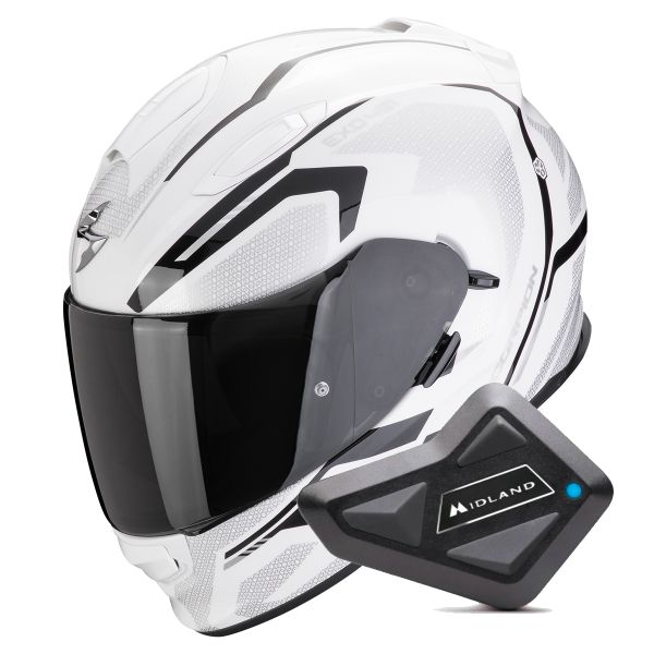 Integral Scorpion Exo 491 Kripta White Black + Kit Bluetooth BT Mini Integral Scorpion Exo 491 Kripta White Black + Kit Bluetooth BT Mini