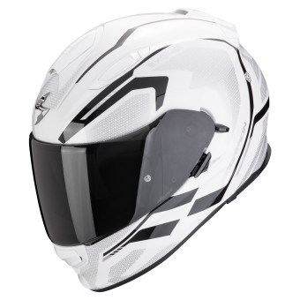 Scorpion Exo 491 Kripta White Black + Bluetooth-Kit Exo-Com Link-1
