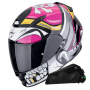 Casque Integral Scorpion Exo 491 Pirate Pink + Bluetooth-Kit Exo-Com Link-1C