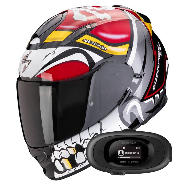 Integral Scorpion Exo 491 Pirate Red + Kit bluetooth 5R Lite Solo