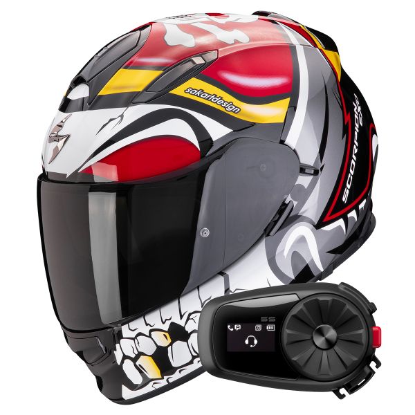 Integral Scorpion Exo 491 Pirate Red + Kit Bluetooth 5S Solo Integral Scorpion Exo 491 Pirate Red + Kit Bluetooth 5S Solo