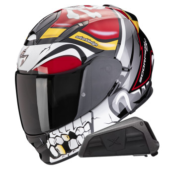 Integral Scorpion Exo 491 Pirate Red + Bluetooth-Kit Exo-Com Link-1