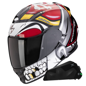 Integral Scorpion Exo 491 Pirate Red + Bluetooth-Kit Exo-Com Link-1C