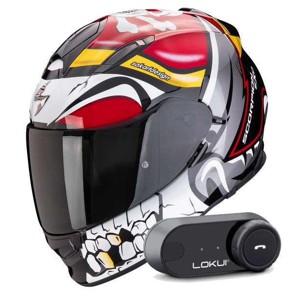 Integral Scorpion Exo 491 Pirate Red + Kit Bluetooth Lokui K30 Integral Scorpion Exo 491 Pirate Red + Kit Bluetooth Lokui K30