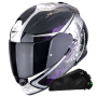 Casque Integral Scorpion Exo 491 Run Black Chameleon + Bluetooth Kit Exo-Com Link-1C