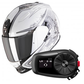 Integral Scorpion Exo 491 Run White Black + Kit Bluetooth 5S