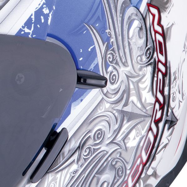 Scorpion Exo 491 Run White Blue + Bluetooth-Kit Exo-Com Link-1