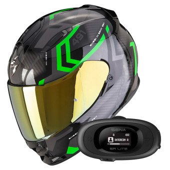Integral Scorpion Exo 491 Spin Black Green + Kit bluetooth 5R Lite
