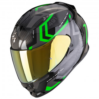 Scorpion Exo 491 Spin Black Green + Kit bluetooth 5R Lite
