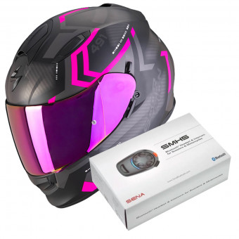 Integral Scorpion Exo 491 Spin Matt Black Pink + Kit Bluetooth SMH5