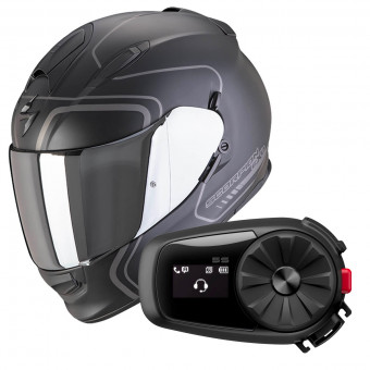 Integral Scorpion Exo 491 West Matt Black Silver + Kit Bluetooth 5S